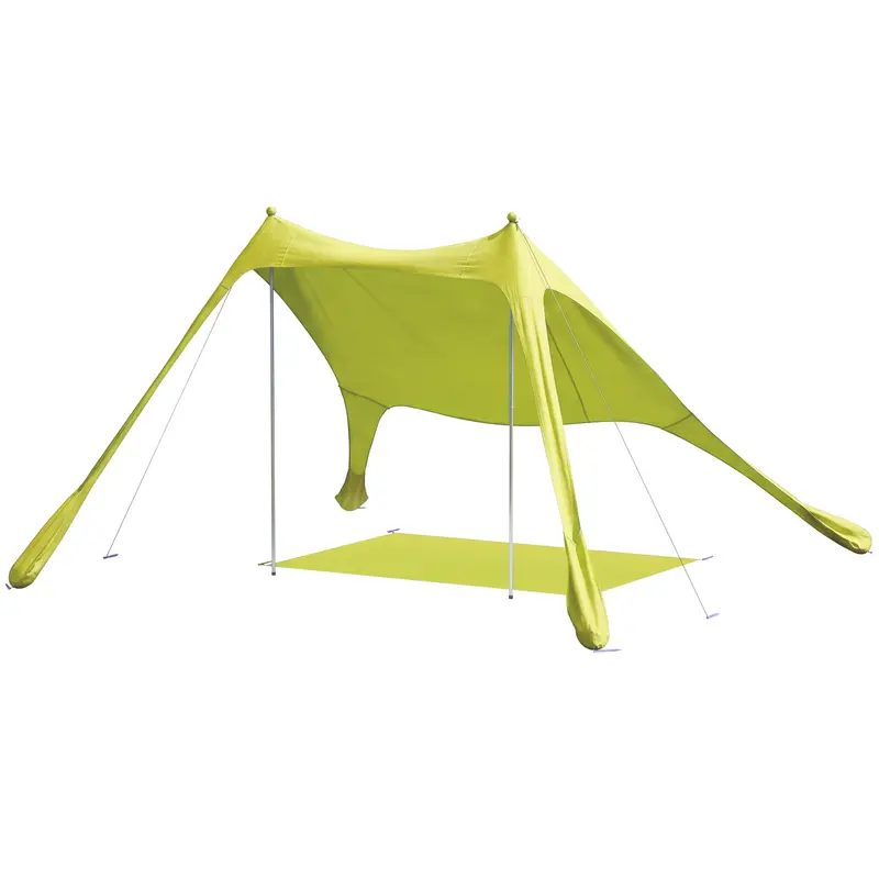 Outsunny Carpa Playa Plegable Con Esterilla Upf50+ Postes De Aluminio Pala Bolsa
