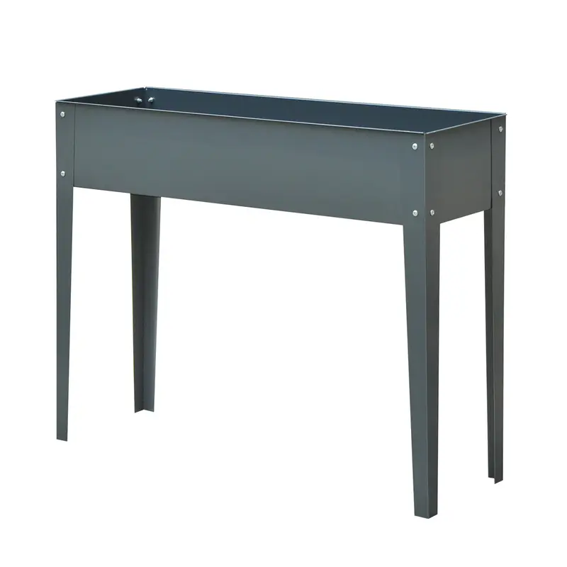 Outsunny Jardinera Elevada Rectangular Con 3 Orificios De Drenaje Para Planta