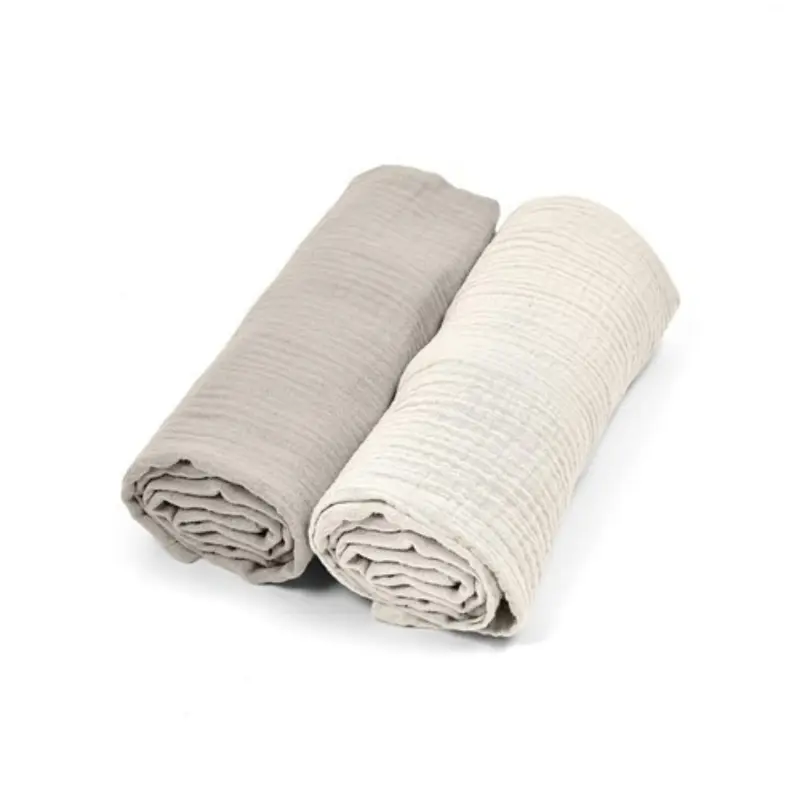 Pack 2 Muselinas De Algodón 70x70 Para Bebé Beige