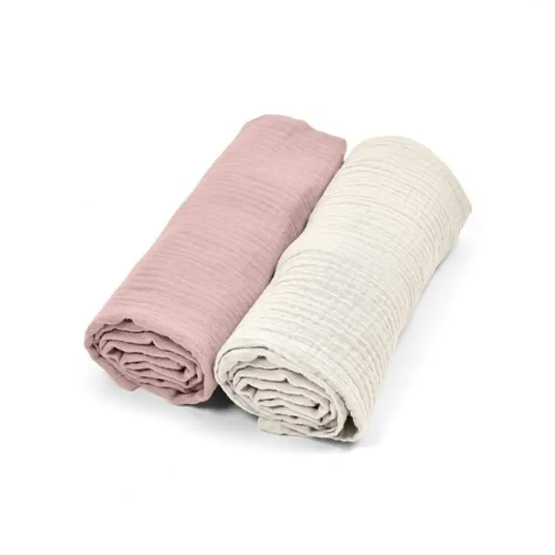 Pack 2 Muselinas De Algodón 70x70 Para Bebé Rosa