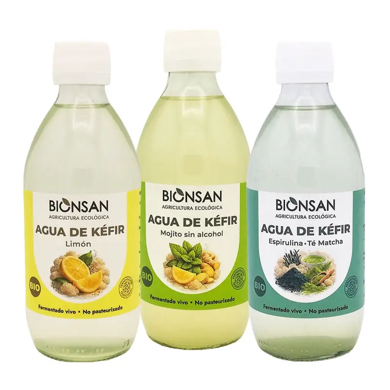 Pack 3 Aguas Kéfir Sabores Eco Bionsan 33cl