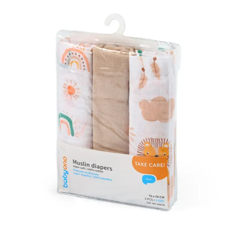 Pack 3 Muselinas Algodón 70x70 Cm Rainbow