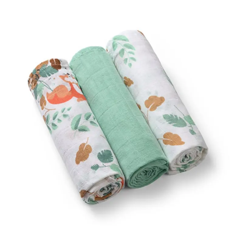 Pack 3 Muselinas Algodón 70x70 Cm Selva