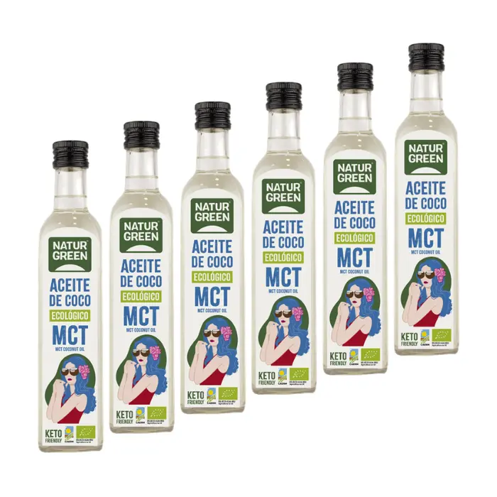 Pack 6x Aceite de Coco MCT Bio 500 ml NaturGreen
