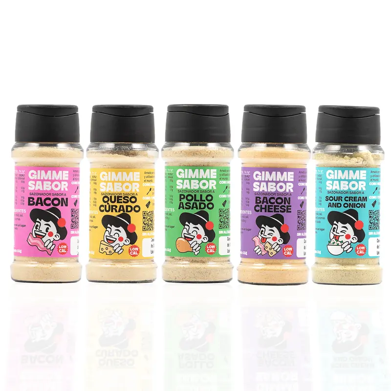 Pack Básicos Gimme Sabor | 5 Sazonadores Vegetales 55g | Sin Gluten, Sin Alérgenos