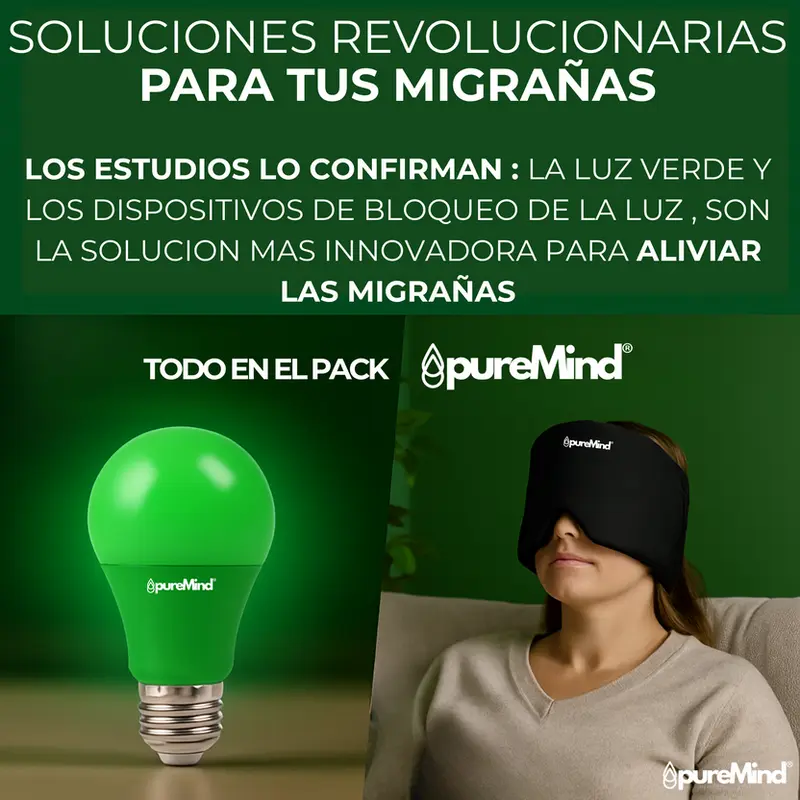 Pack Gorro Para Migrañas + Bombilla Verde Antiestrés