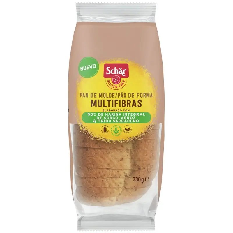 Pan de Molde Multifibras Sin Gluten 330g