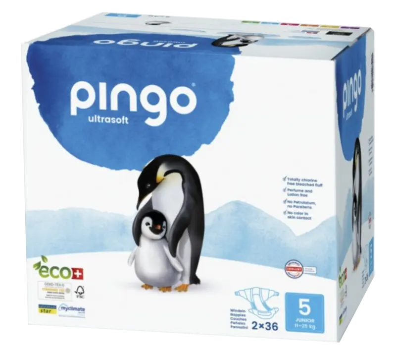 Pañales Ecológicos Talla 5 Junior · Pingo · 72 unidades