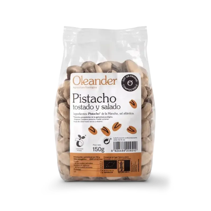 Pistacho Cáscara Tostado Salado Bio 150g