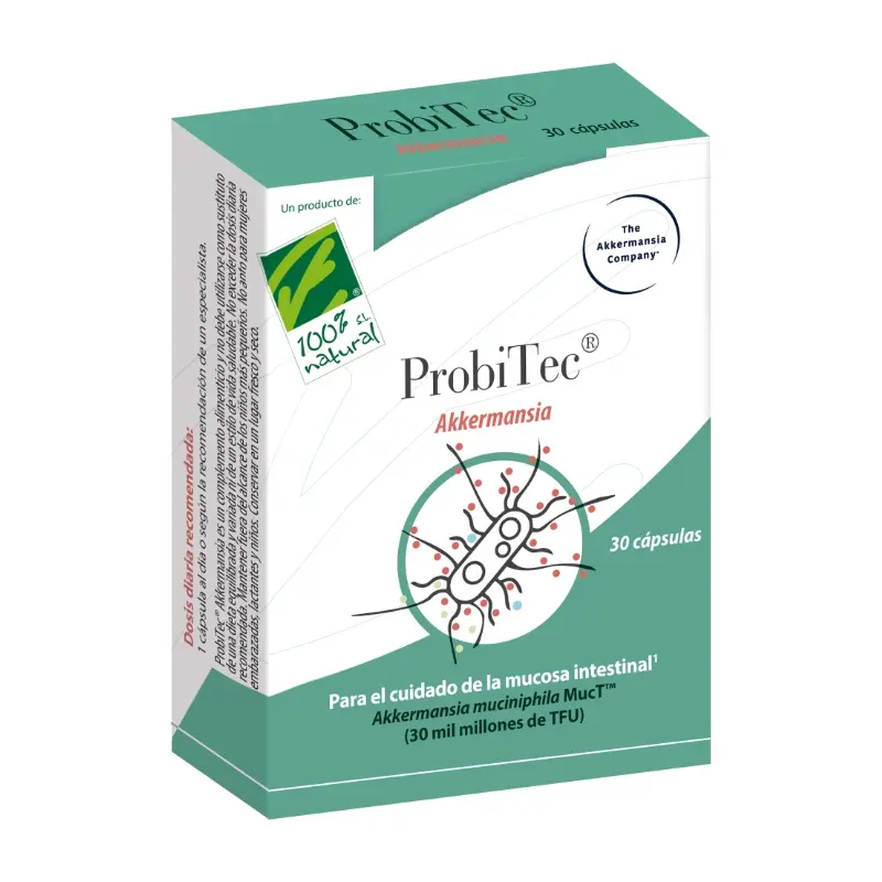ProbiTec® Akkermansia · 100% Natural · 30 cápsulas