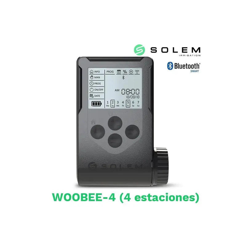 Programador Solem Woobee 4 Estaciones (batería/pantalla/bluetooth) - Control Práctico De Riego