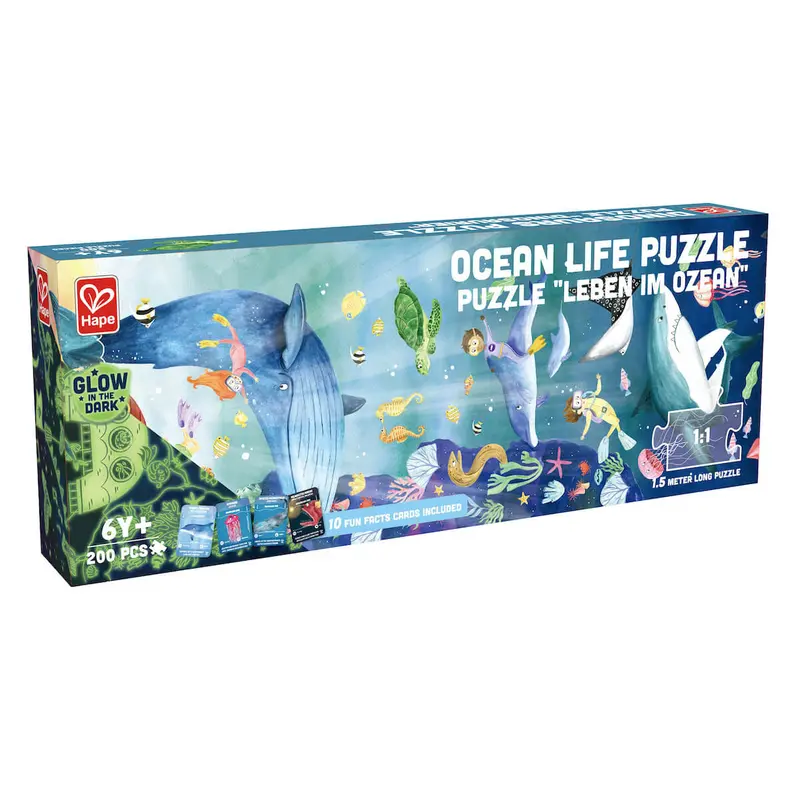 Puzzle Fluorescente 200pzas Ocean Life Hape