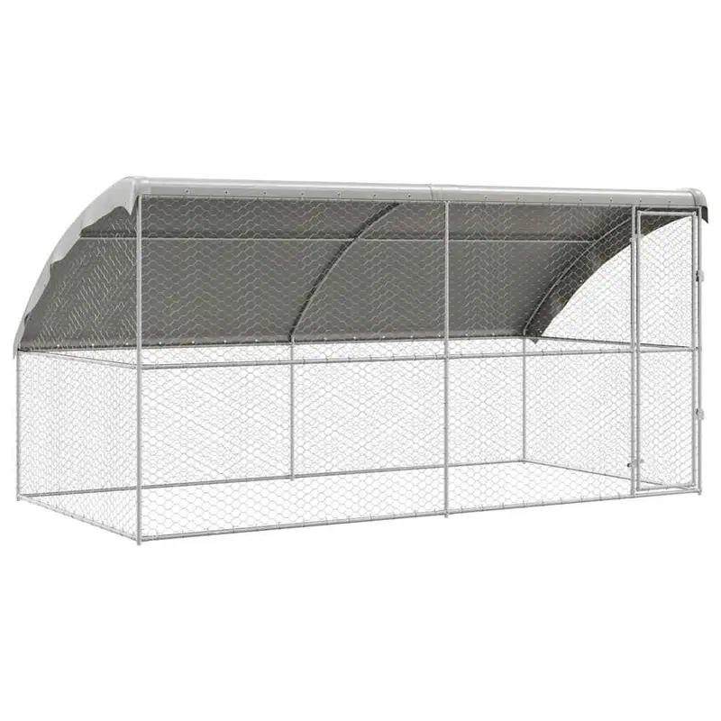 Refugio Para Perros 2 Pcs Plateado 4 X 2 X 2 M