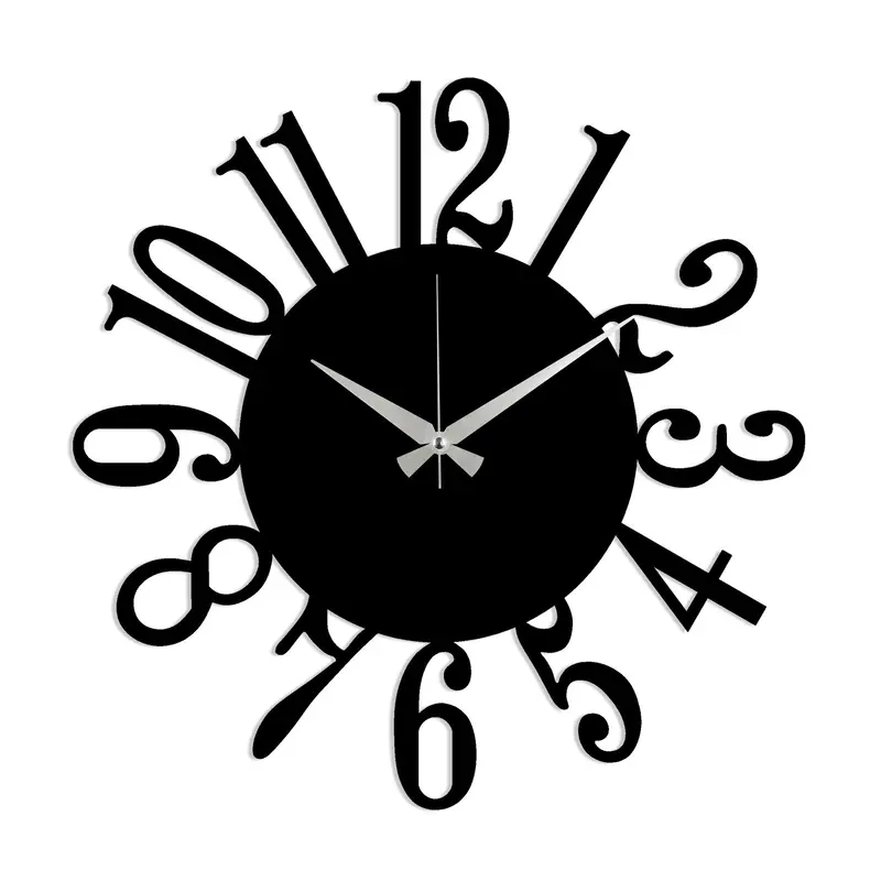 Reloj De Pared Circular Metal Con Números