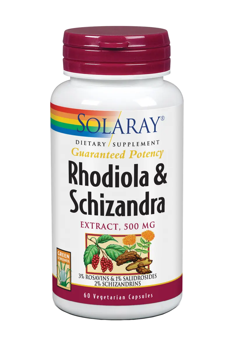 Rhodiola & Schizandra · Solaray · 60 cápsulas