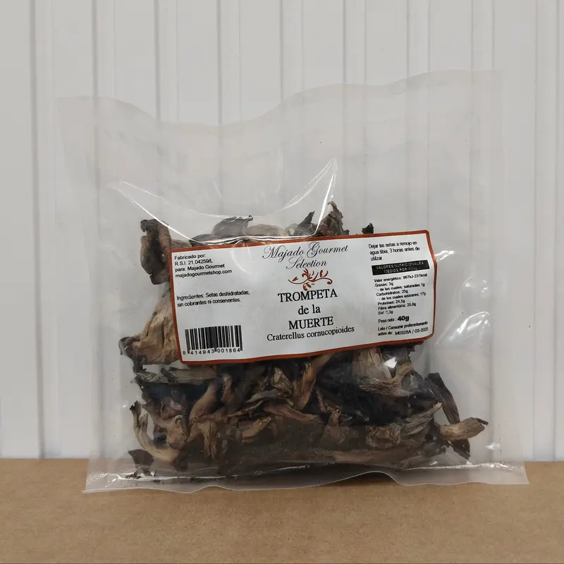 Setas deshidratadas - Trompeta de la muerte  (Craterellus cornucopioides) - 40Gr.