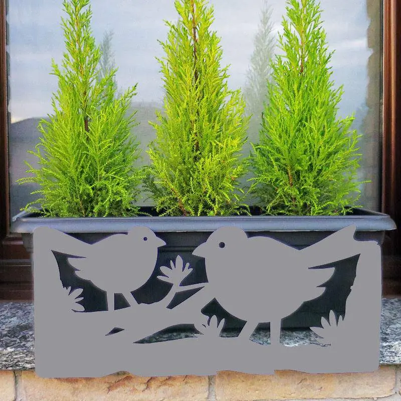 Soporte Jardinera Vasosicuro Pajaros Gris