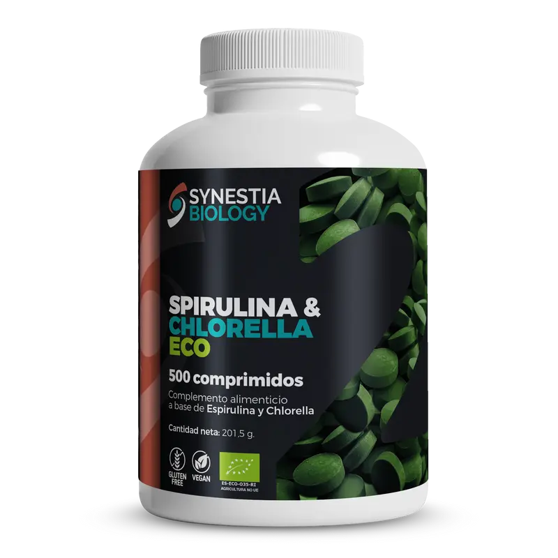 Spirulina & Chlorella Eco · Synestia Biology · 500 comprimidos