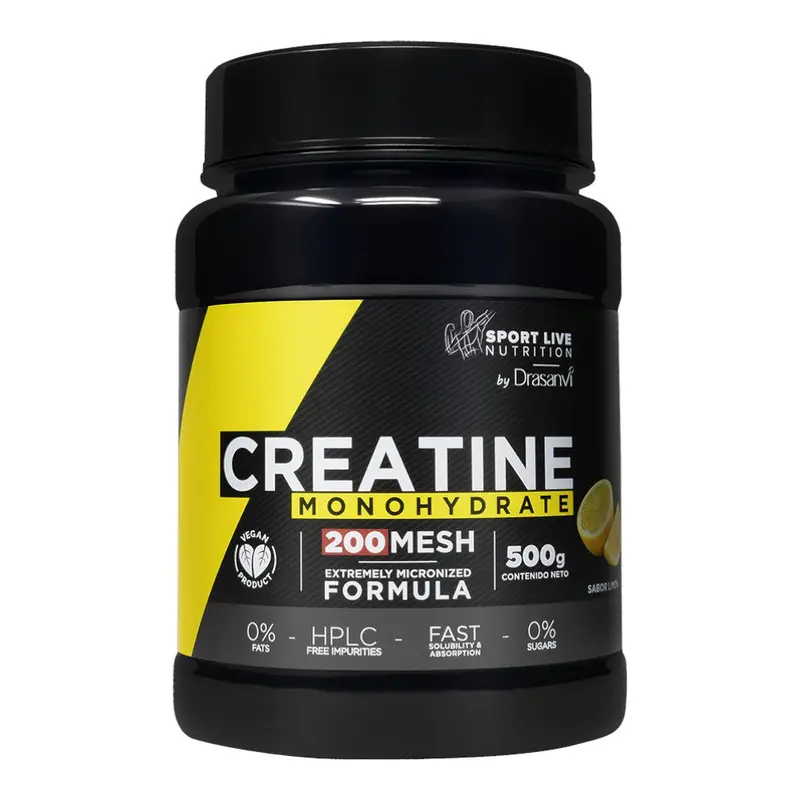 Sport Live 100% Creatine Monohydrate 200 Mesh 500 Gr Limón