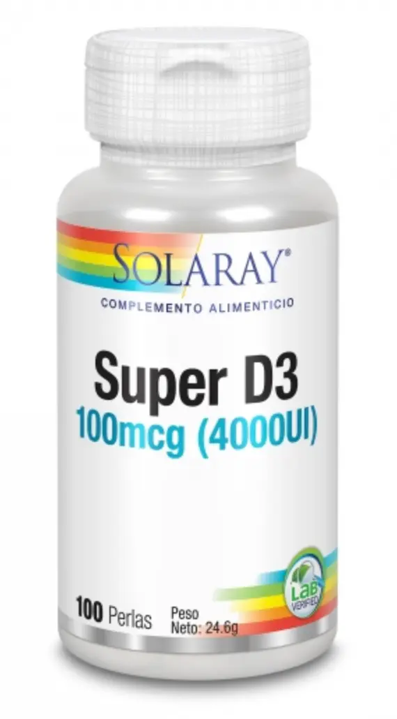 Super D3 4.000 UI · Solaray · 100 perlas