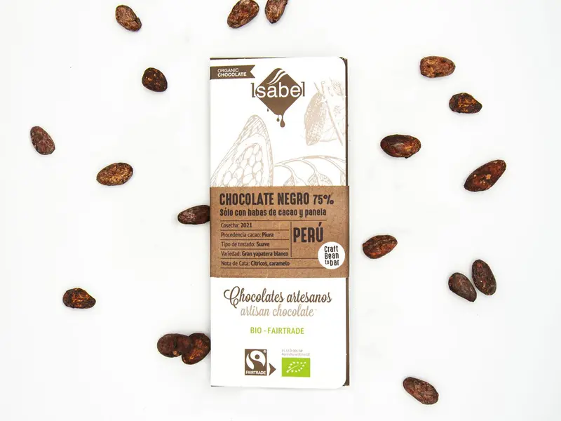 Tableta Bean To Bar Bio chocolate negro, 75% cacao