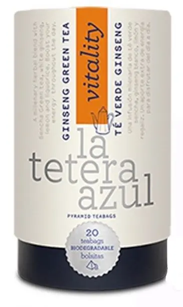 Té Verde Ginseng Premium · La Tetera Azul · 20 pirámides