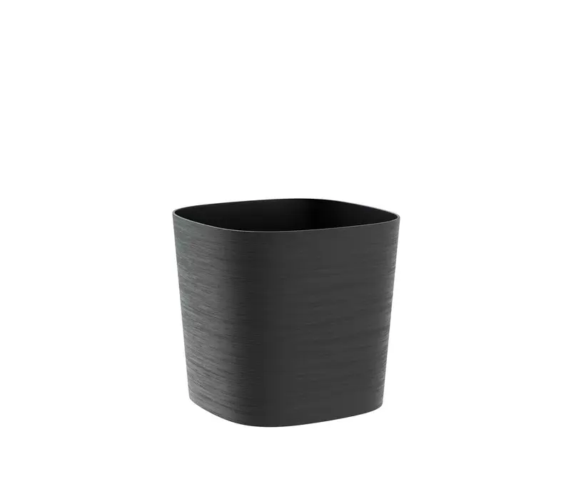 Teraplast Macetero De Plástico Reciclado Cuadrado Capri Negro 24cm
