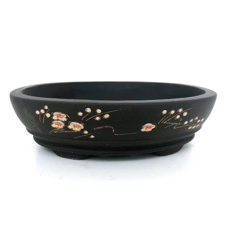 Tiesto Oval Gres Con Dibujos 19x4.5cm