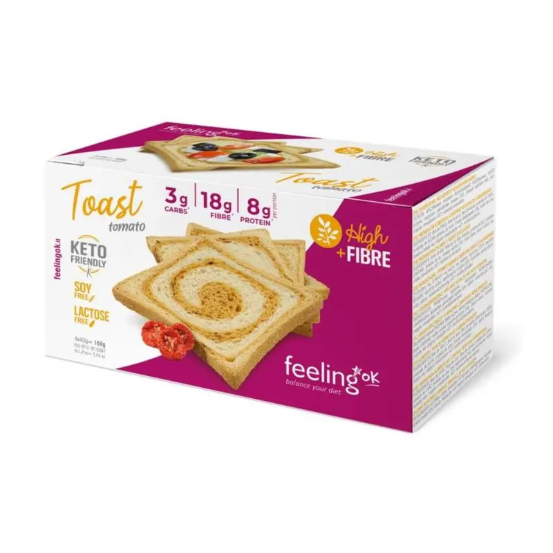 Tostadas proteicas de tomate Optimize FeelingOK – caja de 160 g