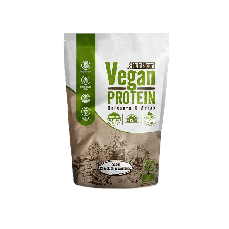 Vegan Protein Chocolate y Avellana · Nutrisport · 468 gramos