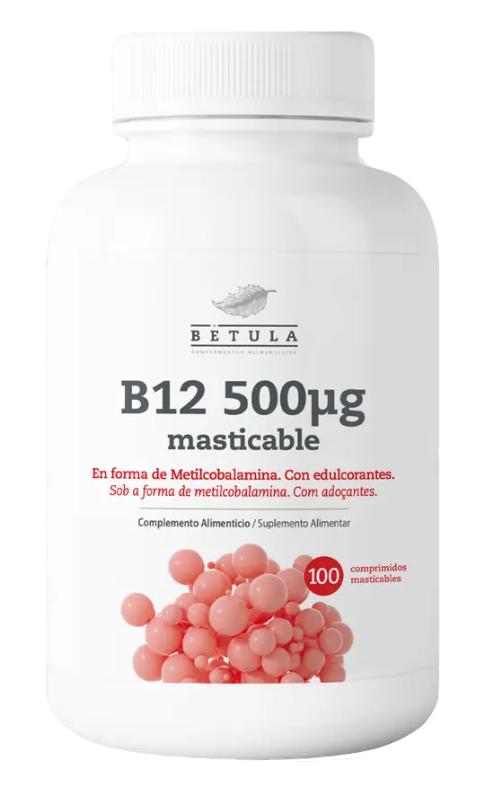 Vitamina B12 500 mcg · Betula · 100 comprimidos masticables