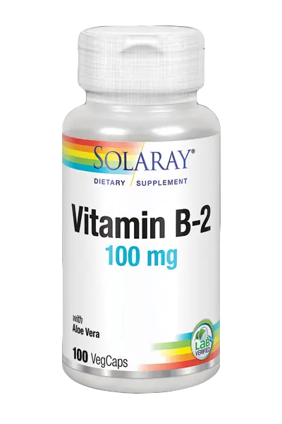 Vitamina B2 100 mg · Solaray · 100 cápsulas