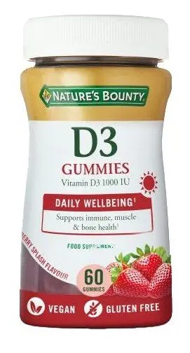 Vitamina D3 1.000 UI · Nature's Bounty · 60 gummies