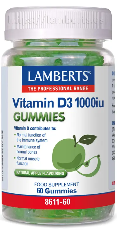 Vitamina D3 1000 UI · Lamberts · 60 gummies