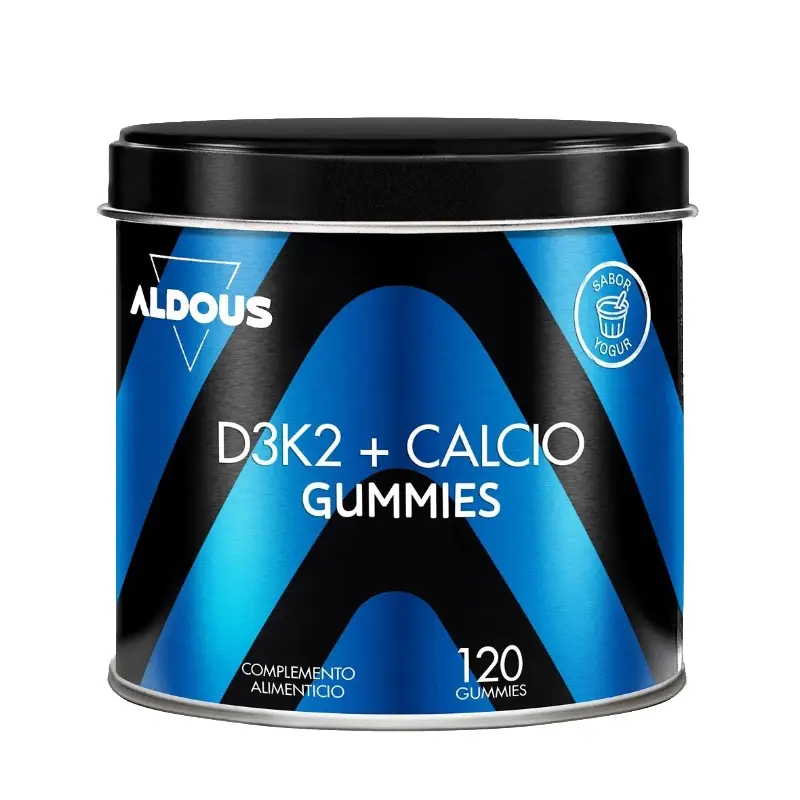 Vitamina D3, K2 con Calcio · Aldous · 120 gummies