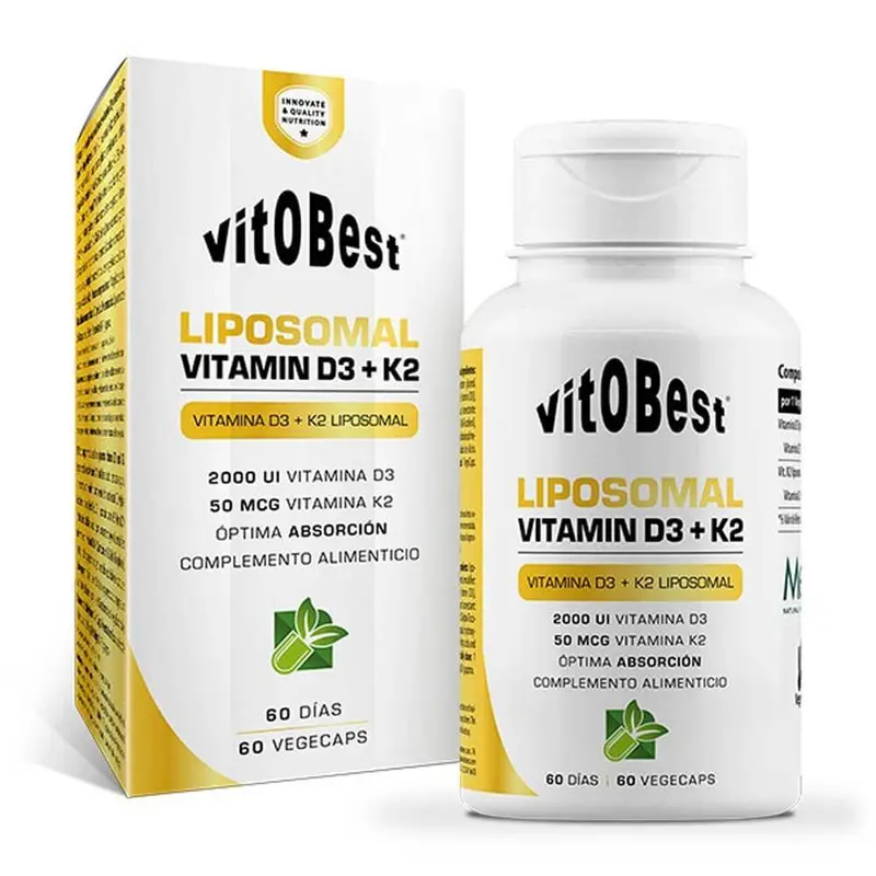 Vitamina D3+k2 Liposomal - 60 Cápsulas - Vitamina D - Vitobest