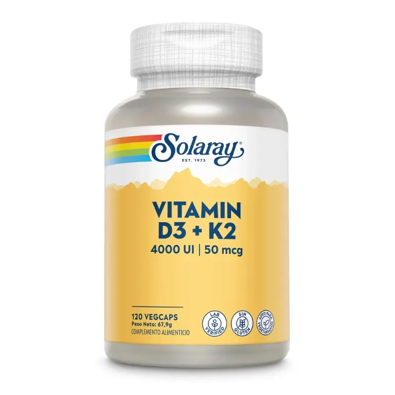 Vitamina D3 & K2 · Solaray · 120 cápsulas