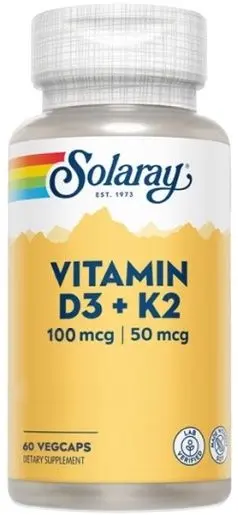Vitamina D3 & K2 · Solaray · 60 cápsulas