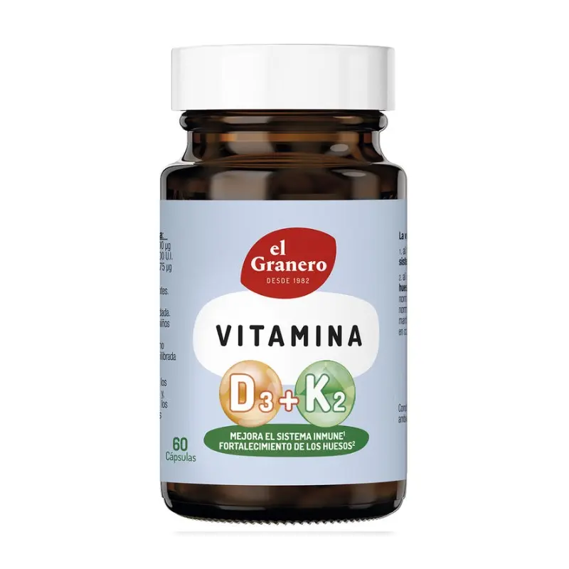 Vitamina D3 y K2 · El Granero Integral · 60 cápsulas
