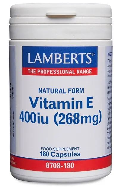 Vitamina E Natural 400 UI · Lamberts · 180 cápsulas