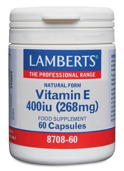 Vitamina E Natural 400 UI · Lamberts · 60 cápsulas